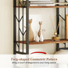 6-Tier Bookshelf Modern Geometric Bookcase-Brown