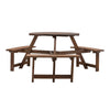 Interlocking Wooden Garden Beer Table & Bench Set Outdoor Patio Bar Dining Table