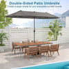 4M Outdoor Table Parasol Patio Umbrella Double-Sided Market Umbrella with Base
