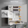 LED Bathroom Mirror Cabinet 3 Color Dimmable Light with Storage Shelves 72x80cm