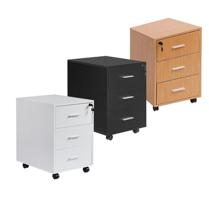 Mobile 3 Drawer Filing Cabinets Printer Stand Pedestal Lockable Office Cabinet