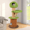 148 cm Tall Cat Tower Mushroom Cat Tree w/ 2 Condos & Plush Perch-Green