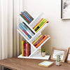 5 Shelf Tree Free Standing Bookshelf Wood Shape Desk White Bookcase Display Rack