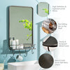 Wall-mounted Bathroom Mirror Rectangle Vanity Mirror with Storage Shelf & Hooks