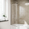 Denver 800 mm Frameless Curved Pivot Chrome Reversible Bath Shower Screen Door