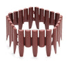 Set of 5 Brown Plastic Palisade Garden Edging Plant Border Fence Hammer-in Lawn