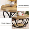 Round Coffee Table, 31.5'' Farmhouse Wood Center Table with 2-Tier Storage