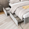 FABRIC UPHOLSTERED STORAGE BED FRAME 4 DRAWERS HEADBOARD DOUBLE SINGLE 4FT6 3FT