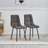 Set of 2 Faux Leather/Suede Dining Chairs Metal Legs Reception Restaurant Chair