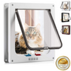 Lockable Pet Door 4Way Locking Small Medium Large Dog Cat Flap White/Brown Frame