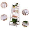 3/4 Tier Wood Ladder Folding Book Shelf Stand Plant Flower Display Shelving Rack