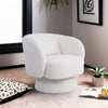 Rotating Teddy Velvet Tub Armchair Swivel Chairs Padded Accent Sofa with Bolster