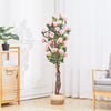 1.5m Artificial Rose Flower Tree Garden Potted Blossom Plant IndoorOutdoor Decor