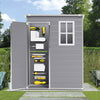 Garden Shed 5Ft X 3 FT Plastic Tool Storage House w/ Lockable Doors & Window New
