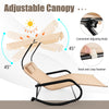 Outdoor 2-Person Double Rocking Chaise Lounge Swing Hammock Bed w/Canopy Pillows