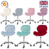 Computer Desk Chair Office Cushioned Chair Chrome Legs Swivel Fabric/PU/Velvet