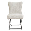 Luxury Dining Table Side Chair Design Sense Button Back Cross Legs Reception 2x