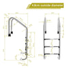 3-Step Swimming Pool Ladder w/ Non-slip Steps & Handrails-Sliver
