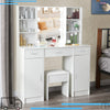 Makeup Dressing Table Set 10 LED Lighted Mirror Vanity Desk w/ Stool 3 Drawers