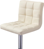 Bar Stool Set of 2 Adjustable Swivel Faux Leather Footrest Metal Beige