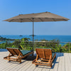 4.5M Double Sided Outdoor Garden Parasol Twin Size Patio Umbrella w/Metal Base