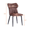 Set of 2 Faux Leather/Suede Dining Chairs Metal Legs Reception Restaurant Chair