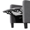 Grey Single Sofa Chair, 140° Reclining Backrest Lounge Armchair with Wooden Legs