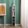 Modern Bathroom Tall Cabinet with Storage Shelf&Door Corner Shelf Bookshelf