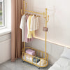 Rolling Coat Rack & Basket Storage Metal Hall Tree Hallway Clothes Stand Trolley