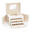 Mondeer 4 Tier Jewellery Box with Lock Mirror & 3 Drawers for Earring Necklace