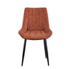 2x Dining Chairs Faux Leather Brown PU Padded Metal legs Restaurant Chair