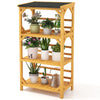 3-Tier Outdoor Storage Shelf Rack Wooden Garden Plant Stand Rack Display Shelf