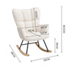 Teddy Fleece Relax Rocking Chair Modern Accent Chair with Wood Legs Living Room