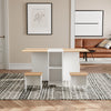 Mobile Drop Leaf Dining Table, Folding Desk with Wheels & 4 Chairs Natural