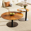 2pc Exquisite Round Coffee Table Set Heavy Duty Accent Nesting Table Metal Frame