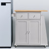 Kitchen Trolley Cart Rolling Island Cart Serving Cart W/ Storage Shelf & Drawer