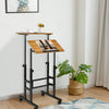 2-Tier Adjustable Standing Desk Mobile Sit Stand computer Desk on Wheels