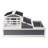 Uimoso Tortoise Habitat Wooden Tortoise House Indoor/Outdoor 3-Room 44x25.6x24in