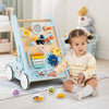 Toddlers Push Toy Montessori Walker Toy with Wheels-Blue