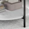 Round 2-Tier Coffee Table with Storage Shelf, Rustic Wood & Metal