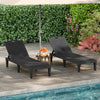 Patio Recliner Lounger Chaise Lounge Chairs Set of 2-Black