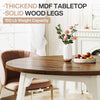 Round Dining Table for 4-6, 47-Inch Farmhouse Kitchen Table with Solid Wood Legs