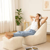 Bean Bag Chair with Footstool Charcoal Grey Large Bean Bags Adult Bean Bag Sofa