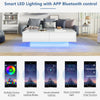 Coffee Table with LED RGB Lights High Gloss Coffee Storage Table for Living Room