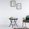 NEW INDOOR OUTDOOR PORTABLE GARDEN PATIO BISTRO FOLDING GLASS TOP METAL TABLE