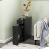 Bathroom Floor Storage Cabinet Wooden Entryway Storage Cabinet w/ Drawer Black