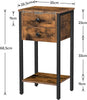 Bedside Table Side Table w/ 2 Drawers Telephone Table 35 x 28.5 x 68.5 cm