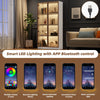 DISPLAY CABINET WHITE CUPBOARD STORAGE SIDEBOARD WITH RGB LED LIGHTS 80X40X160CM