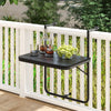 Patio Folding Hanging Table Balcony Railing Table Space-Saving Side Table Black