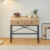 Console Table 2 Drawer Wooden Shelf Hallway Storage Side Desk Furniture Bedroom